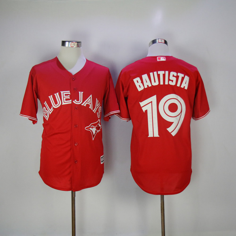 2017 MLB Toronto Blue Jays #19 Bautista Red Game Jerseys->toronto blue jays->MLB Jersey